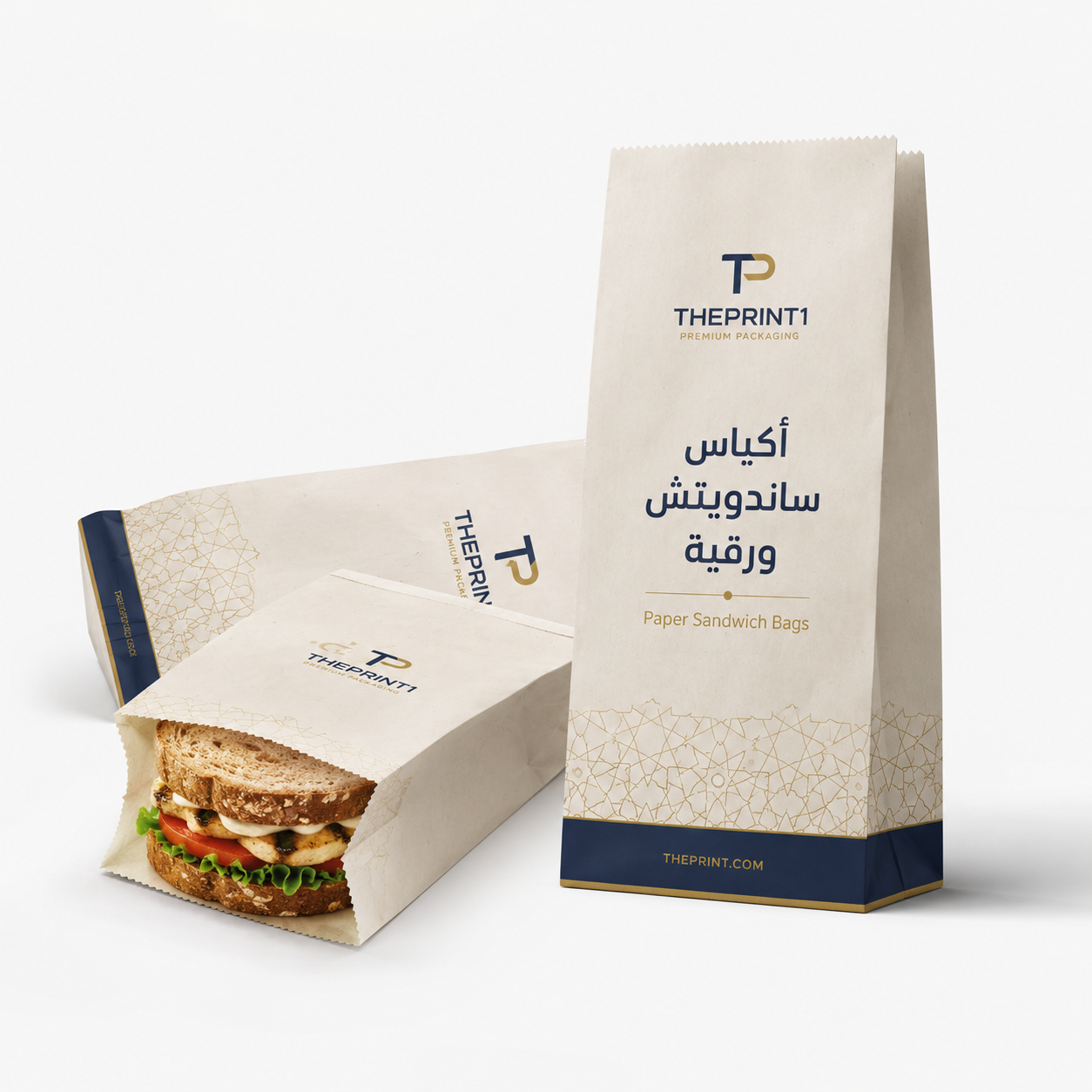 أكياس كرافت مطبوعة بمرجع ورقي من theprint1