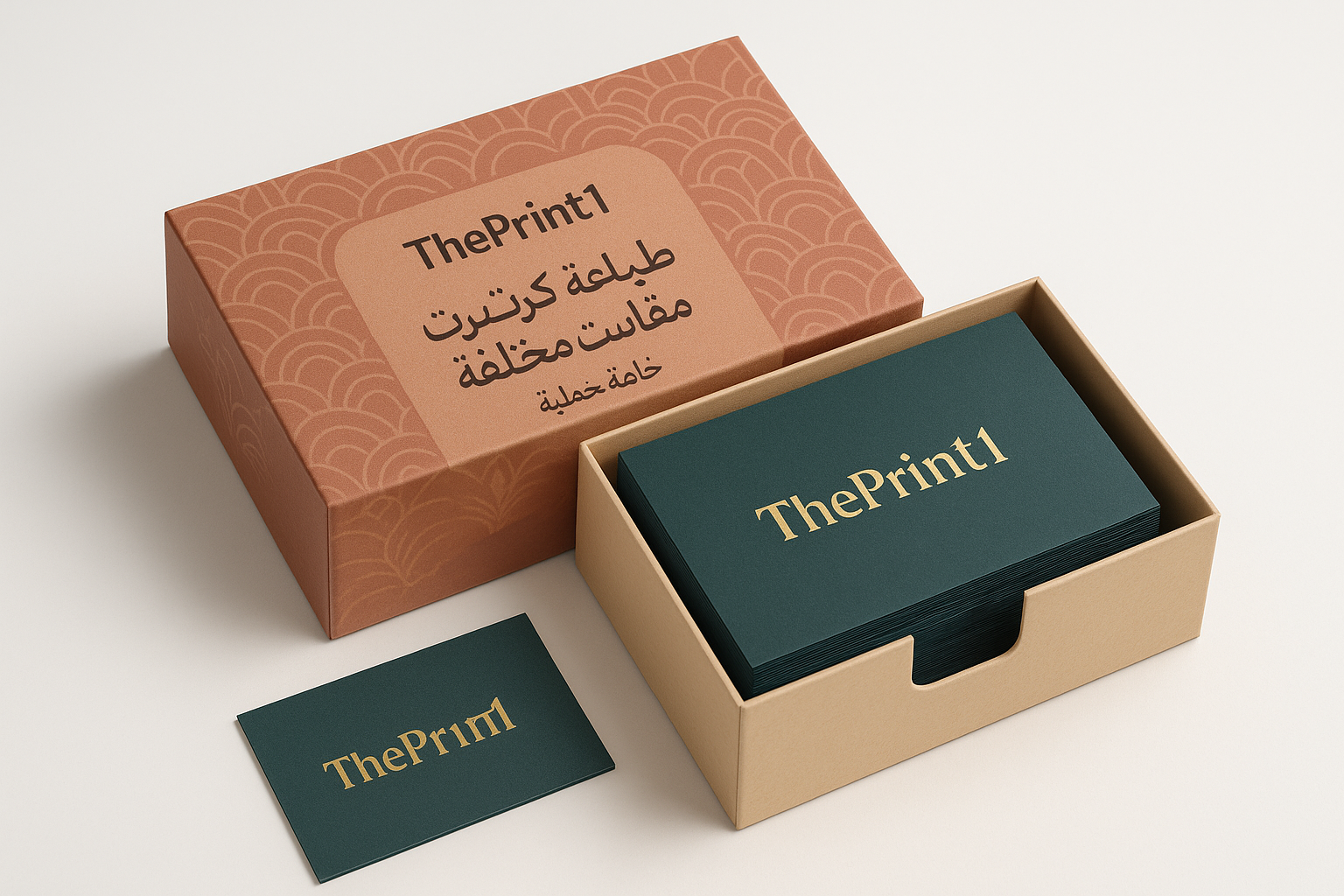 طباعة كرت مقاسات مختلفة - خامة مخملي