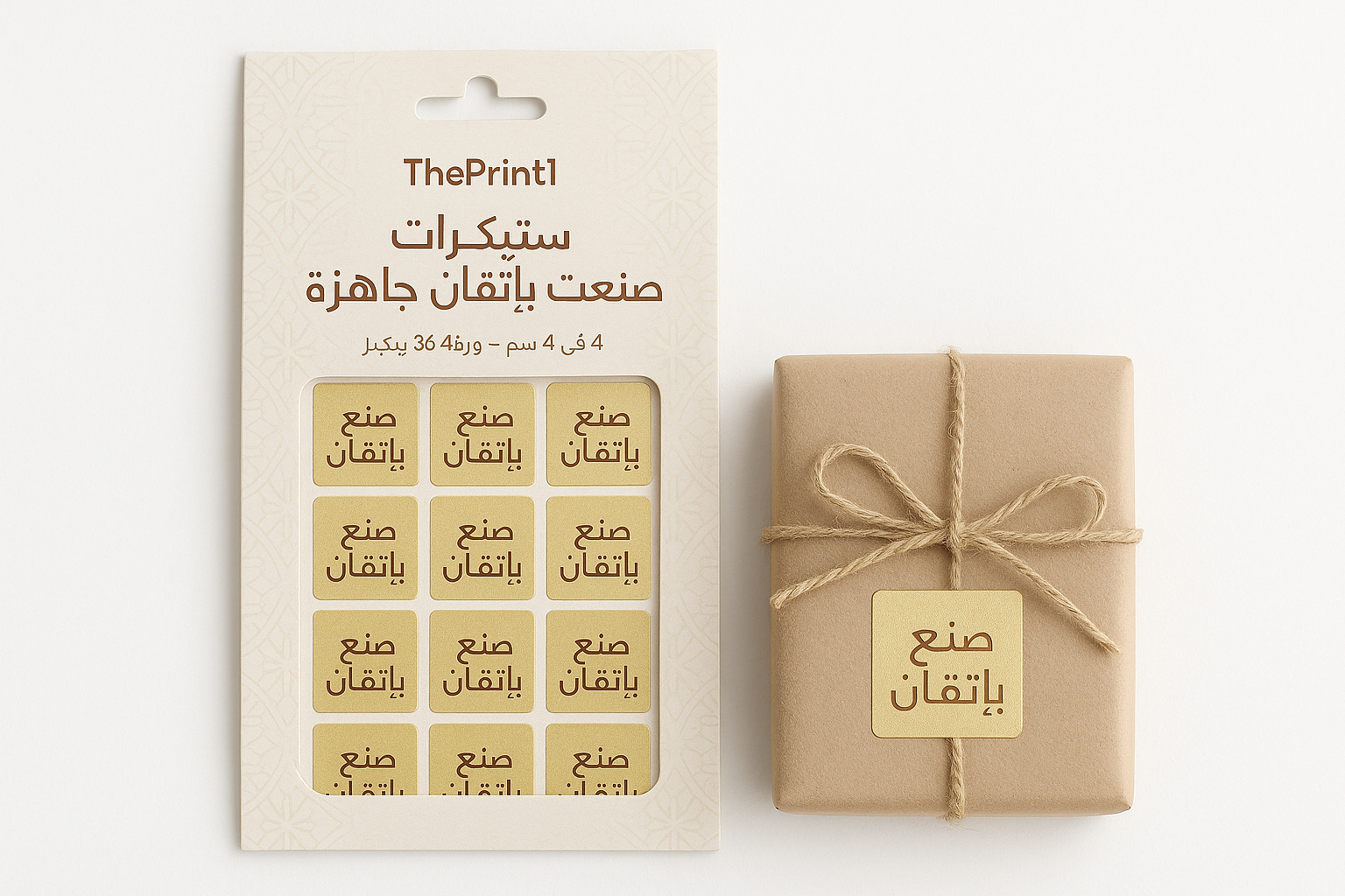طباعة ستيكر ات صنعت بإتقان جاهزة - 4 في 4 سم - ورقة 36 ستيكر
