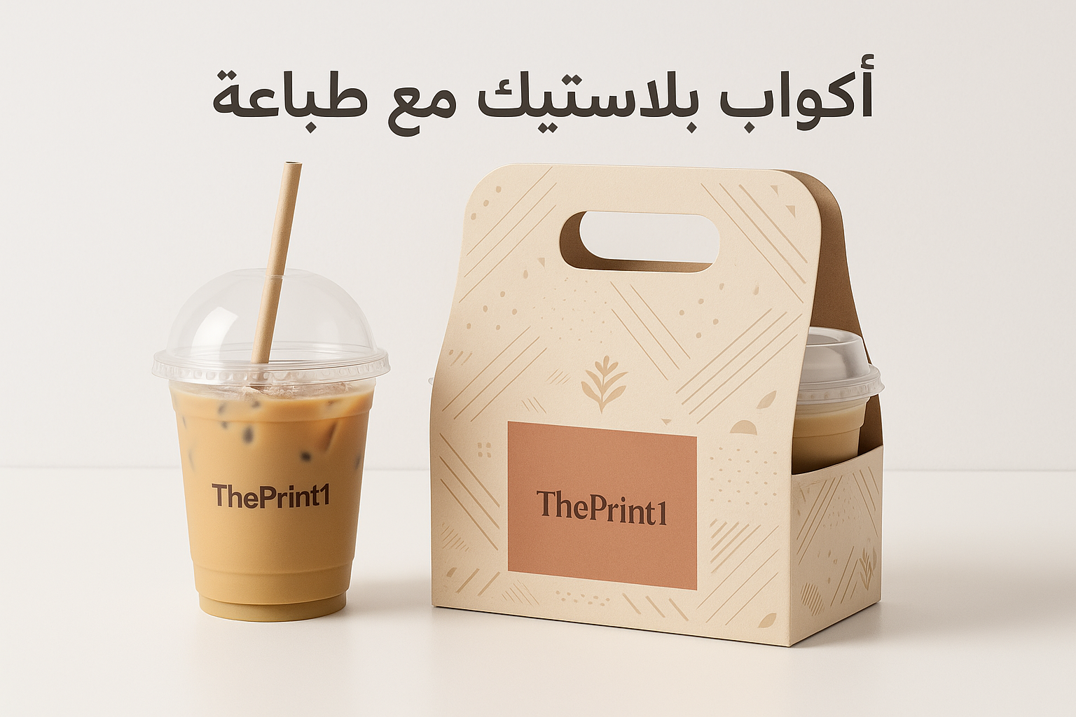 أكواب بلاستيك مع طباعة