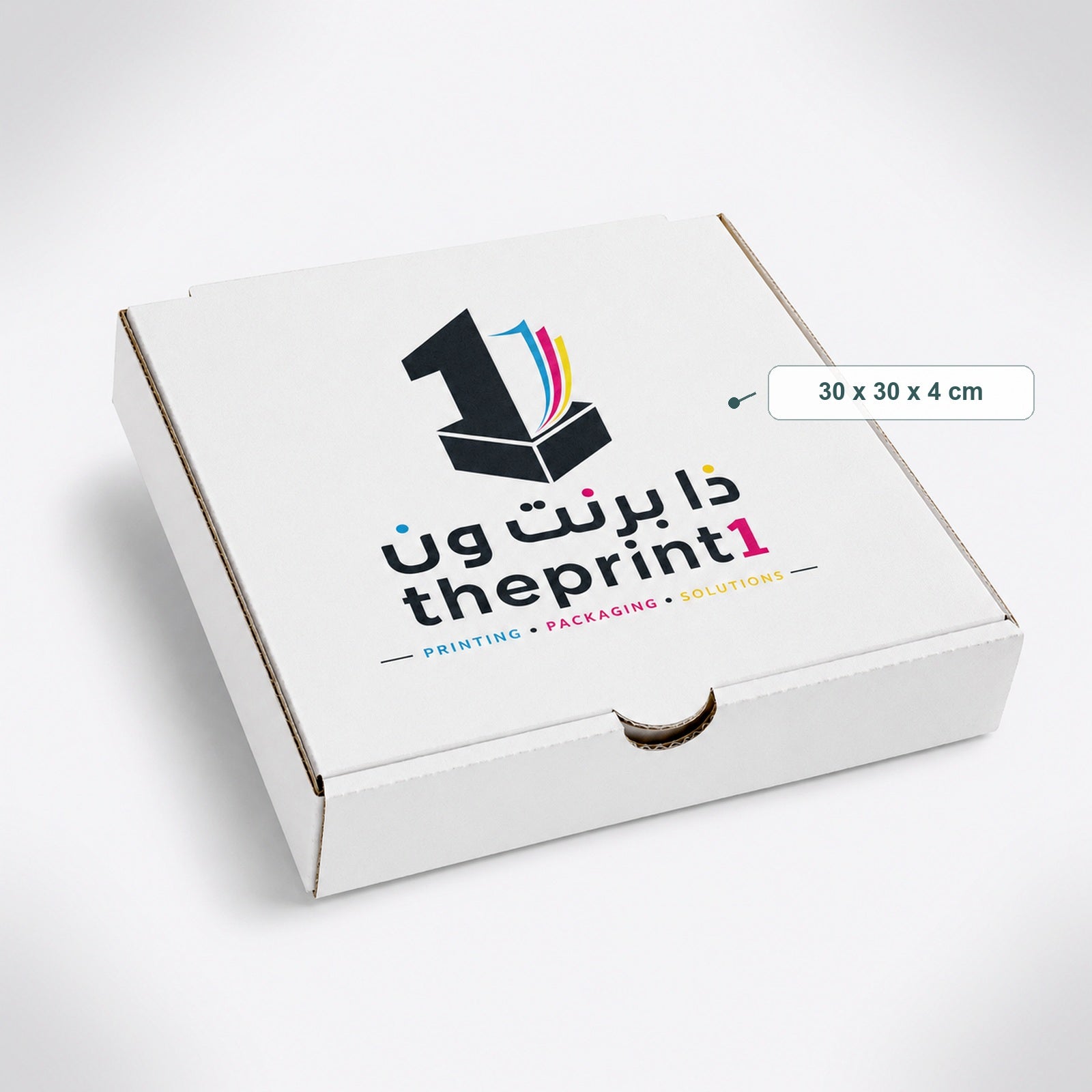 علب بيتزا مطبوعة - موكاب واقعي بشعار ذا برنت ون